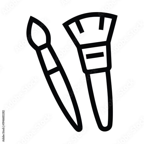 Vector of art and makeup brushes