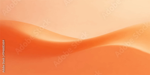 An abstract orange and golden wave background featuring a soft gradient design with flowing yellow lines and a silk texture vector illustration