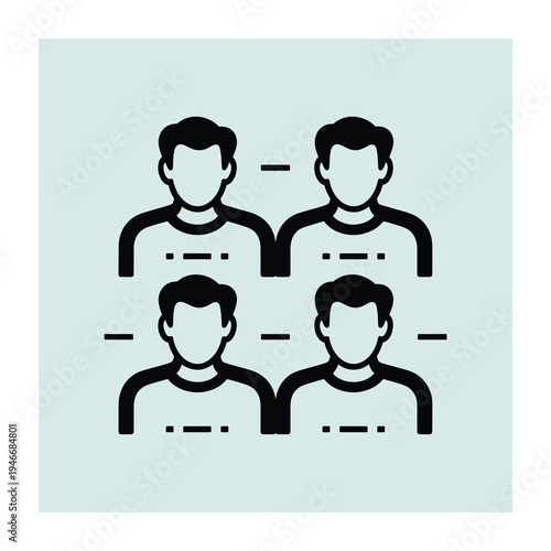 Vector of a group of four men