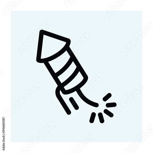 Vector of a launching firecracker with sparks