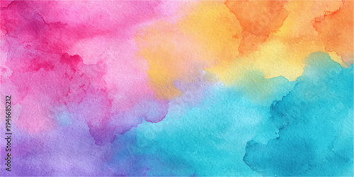 Abstract a colorful watercolor design. a beautiful rainbow of colors spreads across the paper, creating an abstract and eye-catching artwork.
