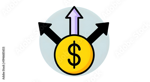 A gold coin with a dollar sign isolated on transparent background