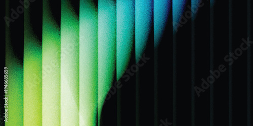 Grainy background glowing blurred color flow banner poster cover design, noise texture. Refracted Glass Gradient Effect. Ribbed glass morphism texture.