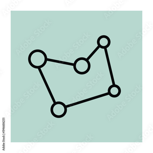 Vector of a black connected network on a green background