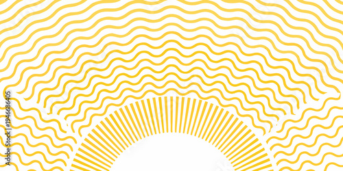 Abstract yellow wave pattern radiating from a central point