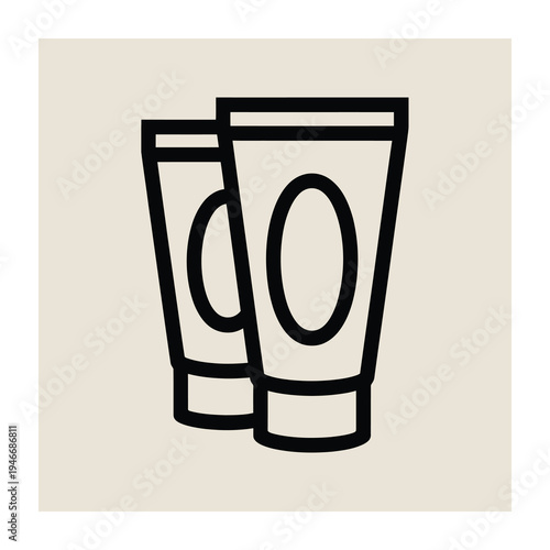 Vector showing two tubes of lotion or cream