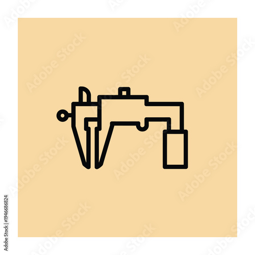 Vector of a sewing machine on a beige background