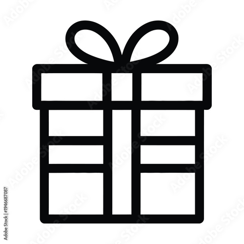 Vector of a gift box with a decorative ribbon
