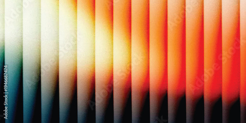 Grainy background glowing blurred color flow banner poster cover design, noise texture. Refracted Glass Gradient Effect. Ribbed glass morphism texture.