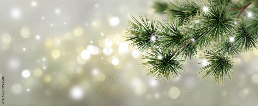 Obraz premium Radiant illuminated pine illustration with sparkling star effects for festive New Year winter celebration designs