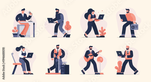 Diverse individuals engaged in various activities, including work and leisure (10)