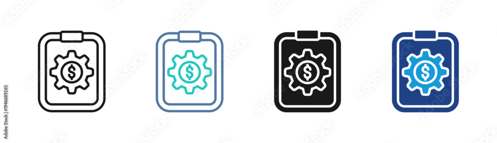 Fototapeta premium Credit Settings icon set multiple style collection