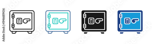 Secure Vault icon set multiple style collection