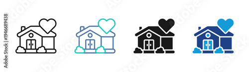 Dream Home icon set multiple style collection