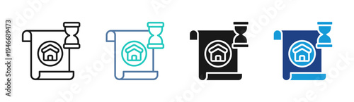 Mortgage Time icon set multiple style collection