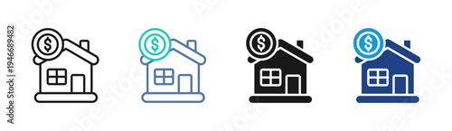 Home Value icon set multiple style collection