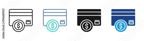 Card Payment icon set multiple style collection