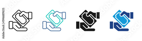 Agreement Deal icon set multiple style collection