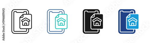 Property Document icon set multiple style collection