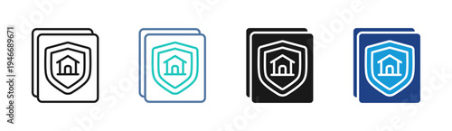Property Protection icon set multiple style collection