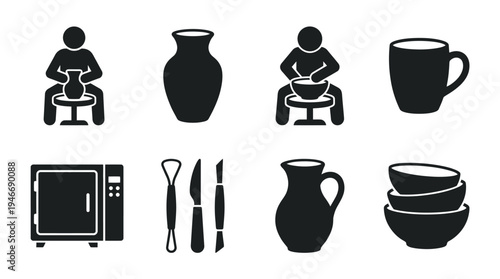 Nautical Icons Vector – Sailing, Maritime Navigation, Ocean Symbols, Seafaring Graphic