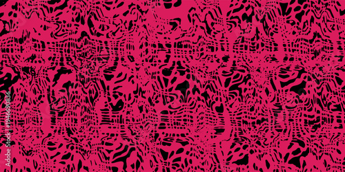 Abstract Pink and Black Distorted Mesh Pattern Background
