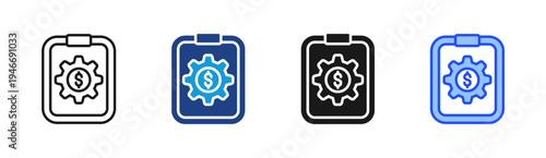 Credit Settings icon set multiple style collection