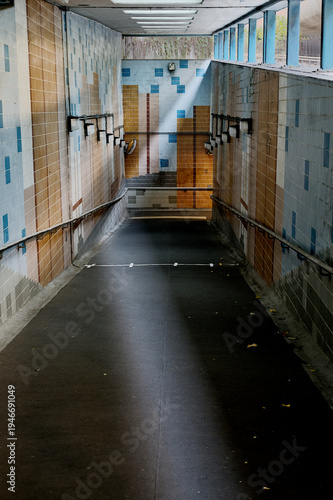 A ray of sunlight shines into the tunnel