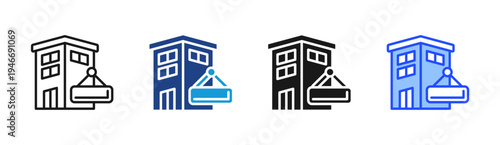 Property Rent icon set multiple style collection