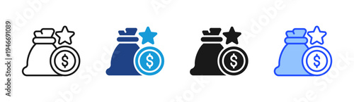 Bonus Savings icon set multiple style collection