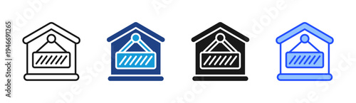 Garage Home icon set multiple style collection