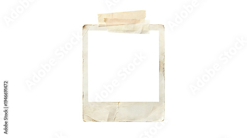 polaroid photo frame instant camera isolated on transparent background