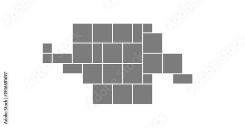 Business mosaic concept with a geometric pattern and square layout. Corporate moodboard design for a brochure or flyer. Professional photo composition with a template border and grid.