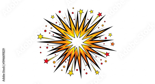 Colorful Starburst Explosion Design Element.
