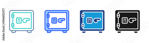 Secure Vault icon set multiple style collection
