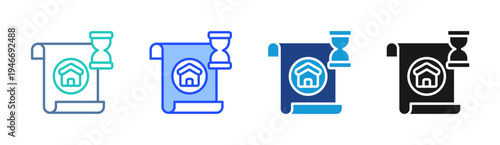 Mortgage Time icon set multiple style collection