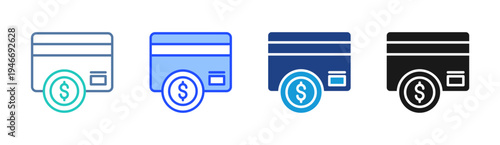 Card Payment icon set multiple style collection