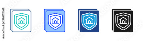 Property Protection icon set multiple style collection