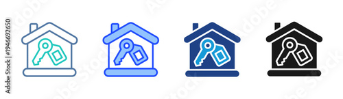 House Key icon set multiple style collection