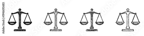 Sketch law profession icon design set