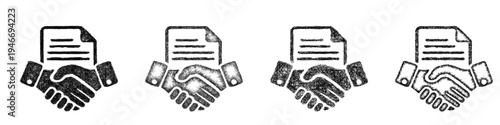 Sketch legal agreement icon design set