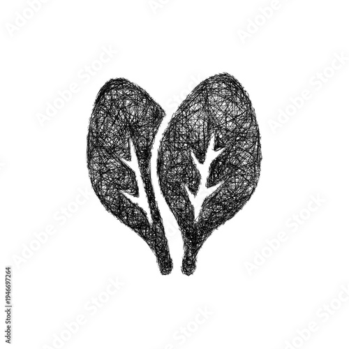 Sketch spinach icon design
