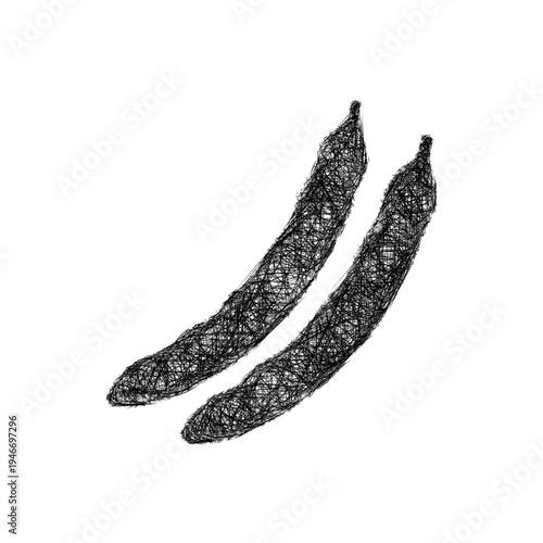Sketch green beans icon design