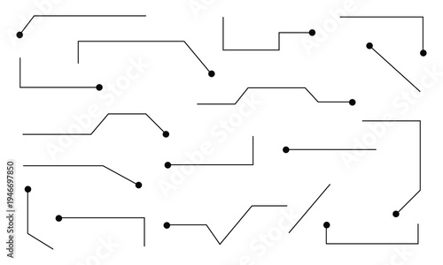 Callouts titles set. Digital callouts . Line callout label set. isolated on white background. Vector illustration. EPS 10 .