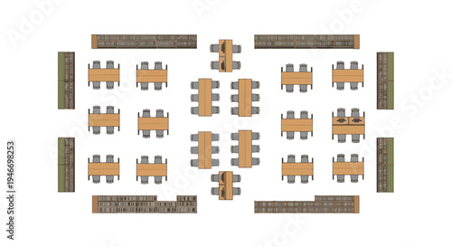 Set of 20 office furniture icons vector