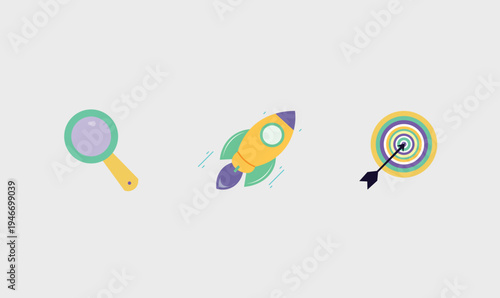 Search, Boost and Target Business icon vector
