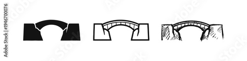 Bridge Icon Set - Connection, Travel, Structure, and Linking Concepts.