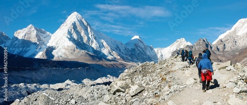 Tourists going to Mount everest base camp
