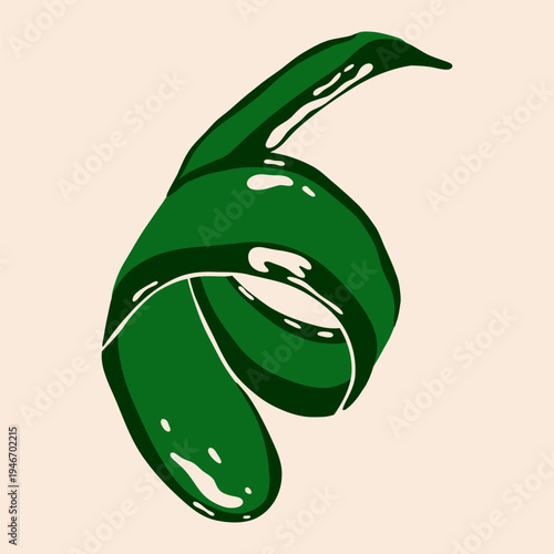 Abstract cucumber slice. Green fresh vegetable with bumpy skin, organic farm cucumber peel, healthy natural food ingredient risograph print. Vector isolated illustration