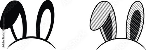 Bunny ears vector. Bunny ear headbands often used for Easter costumes or photo booth props. 